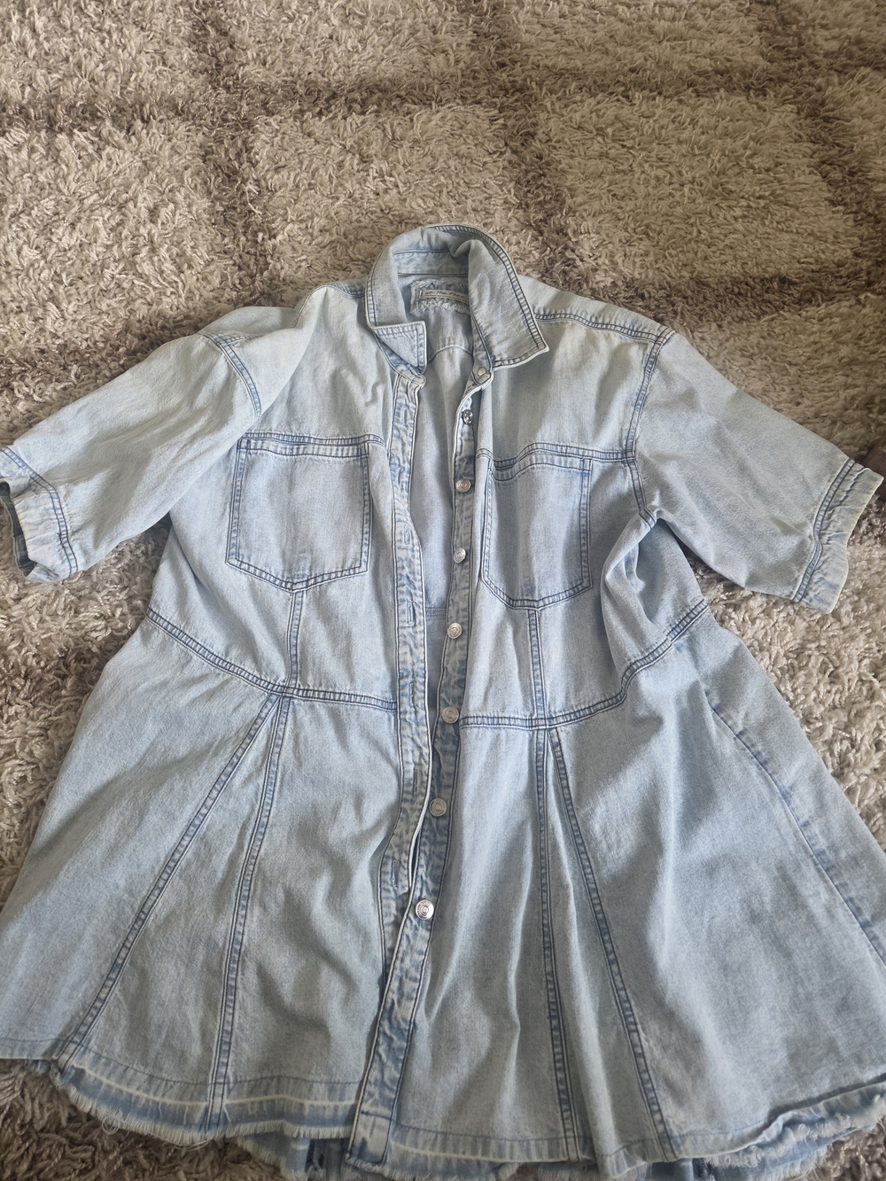 We The Free Light Blue Denim Tunic Dress/top. runs very big. more of a large.